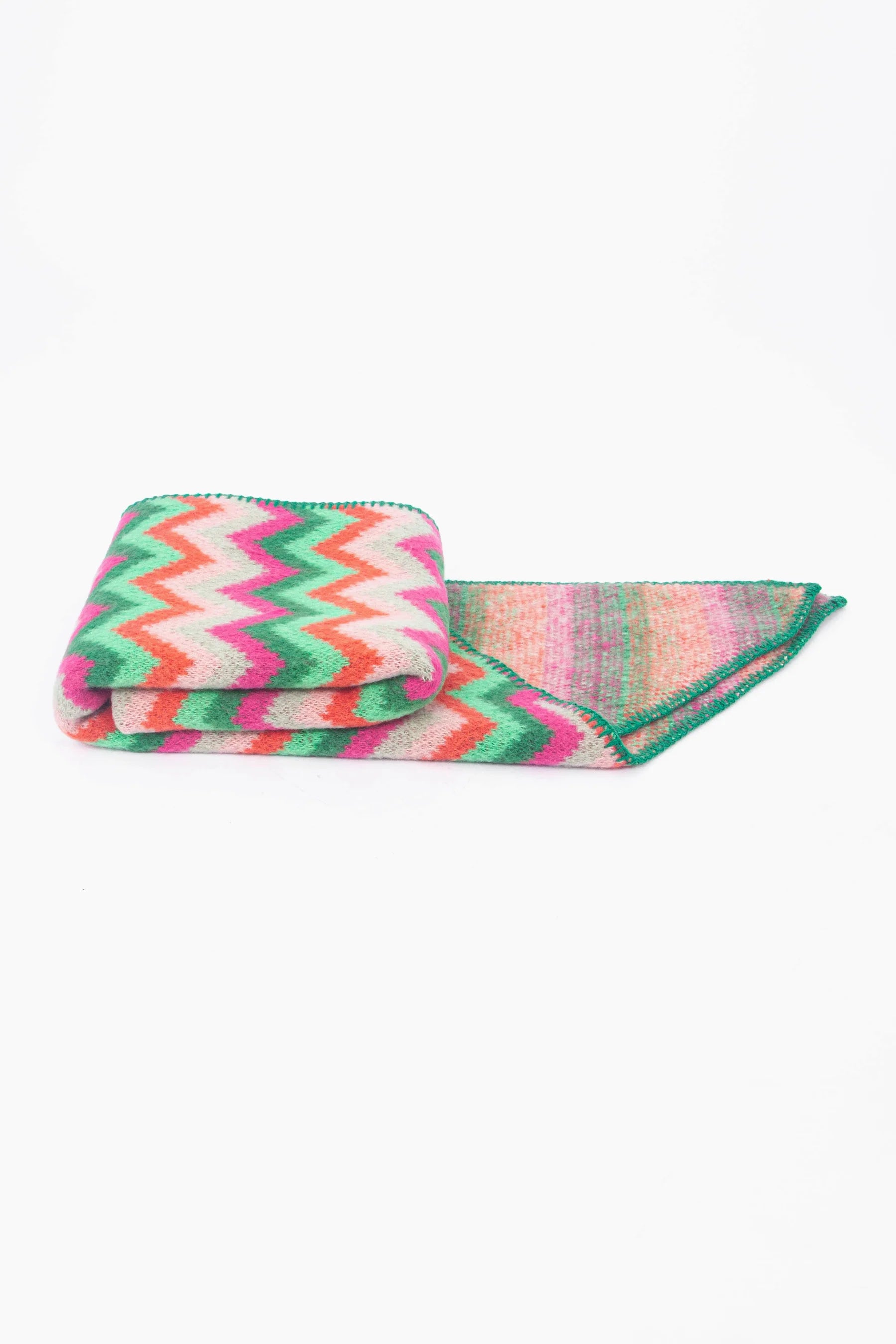 Green/Fuchsia Zigzag Scarf