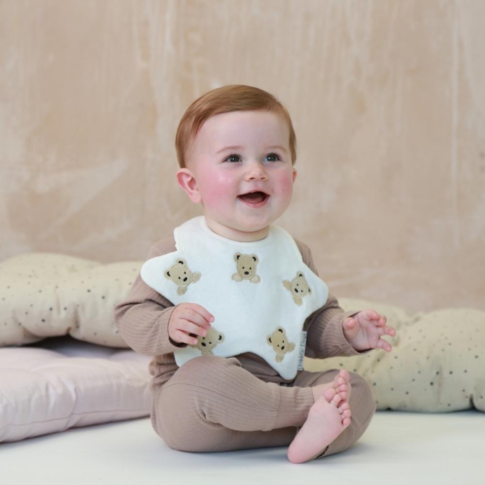 The Cream Teddy Bib