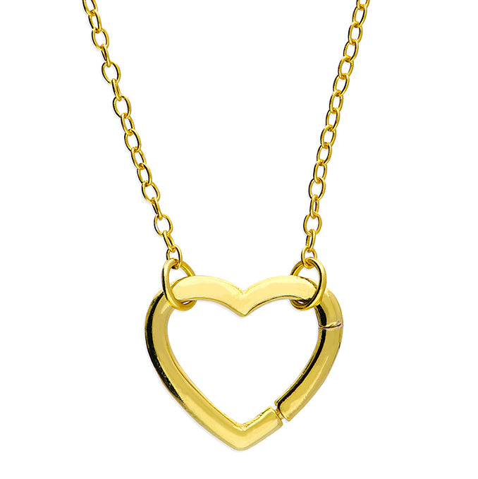 SS Necklace Gold Plated Open Heart