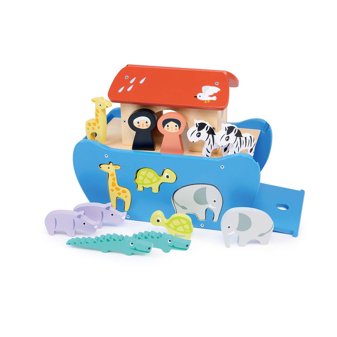 Wooden Toy Shape Sorting Animal Ark For Kids