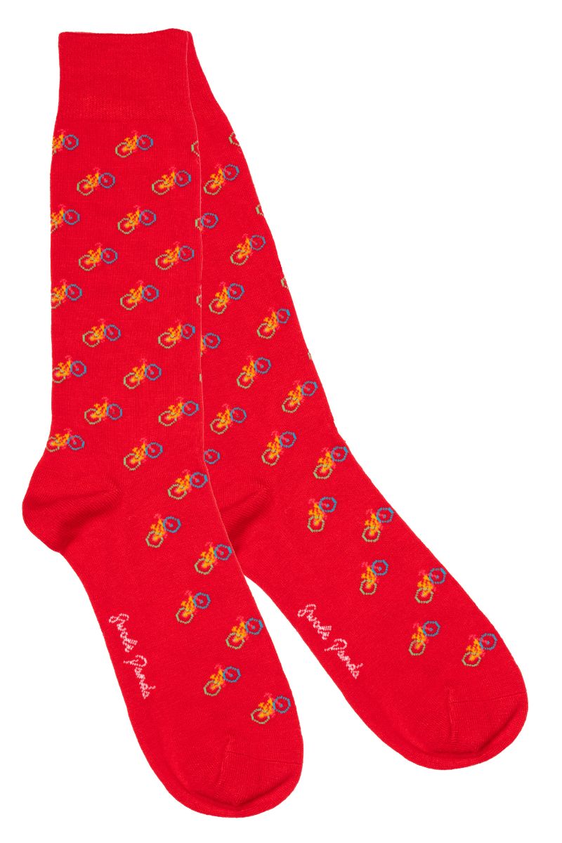 Red Bicycle Bamboo Socks