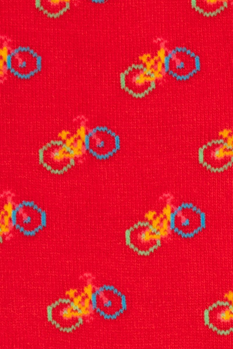 Red Bicycle Bamboo Socks