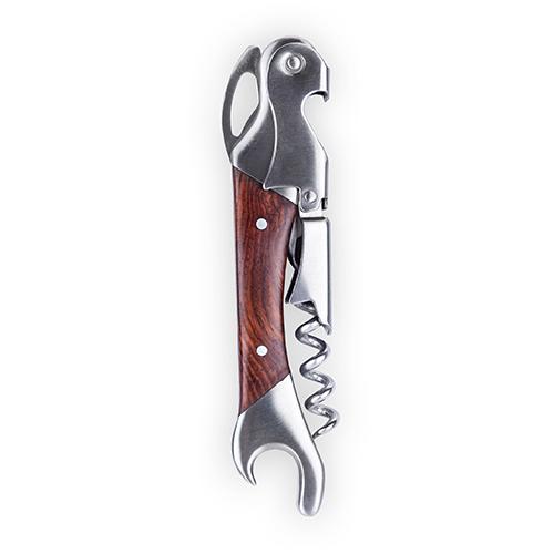 Stainless Steel & Wood Waiters Friend Corkscrew